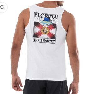Guy Harvey Size Large White Tank Top Florida State Shirt Nautical Beach